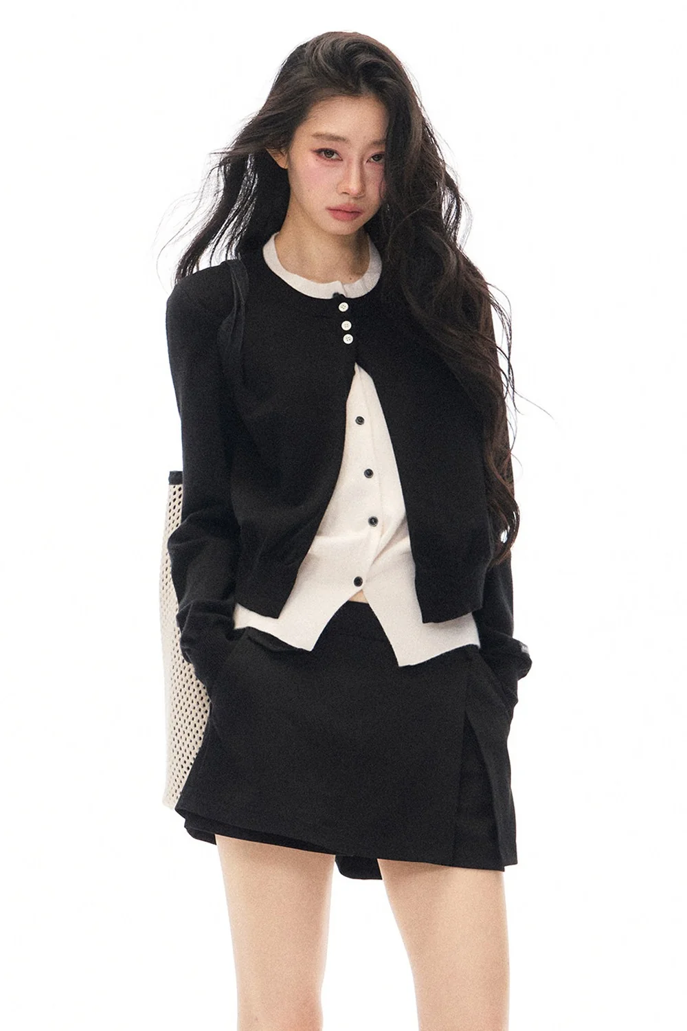 Knit Two-Piece Cardigan Jacket Set-Up - gxfjsh