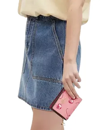 𝐂𝐎𝐀𝐂𝐇® Snap Wallet With Cherry Print
