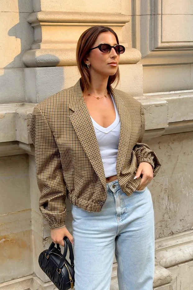 Timeless Plaid Relaxed Fit Blazer - malitai
