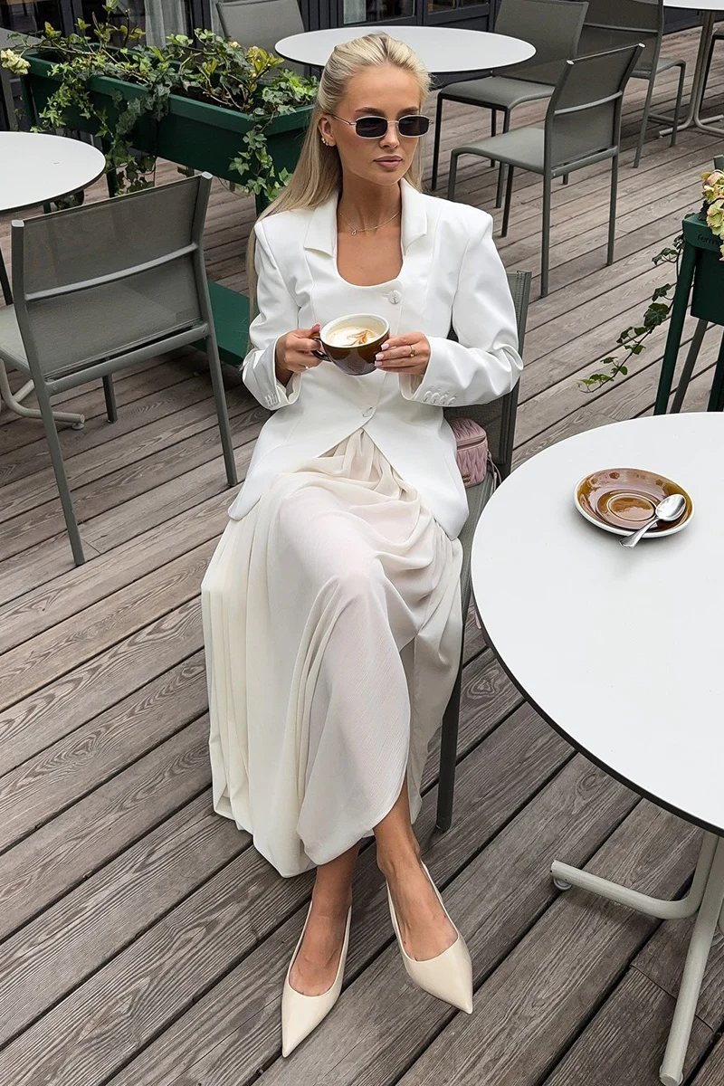 Draped Asymmetric Hem Tulip Skirt