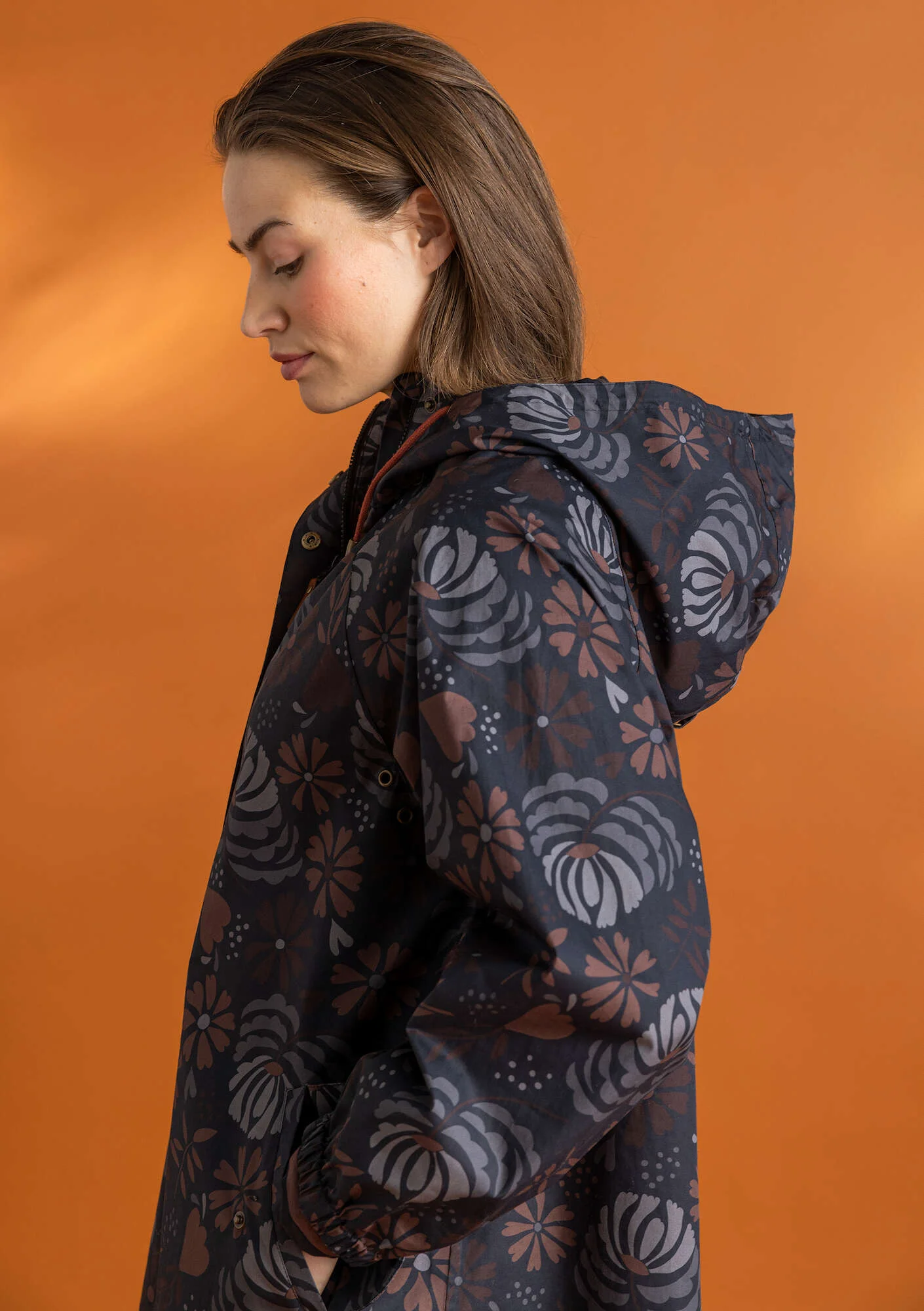 “Hedda” woven organic cotton raincoat