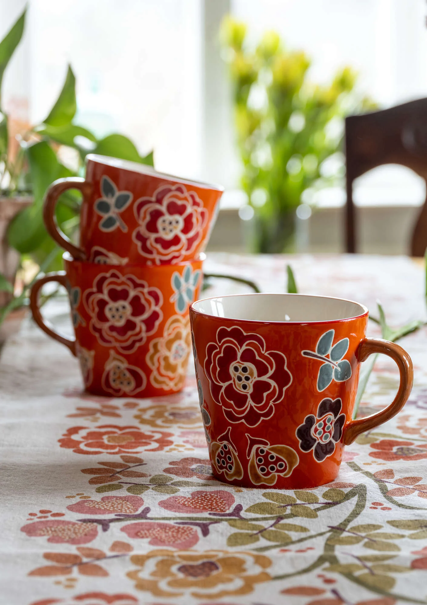 “Wild rose” ceramic tea mug