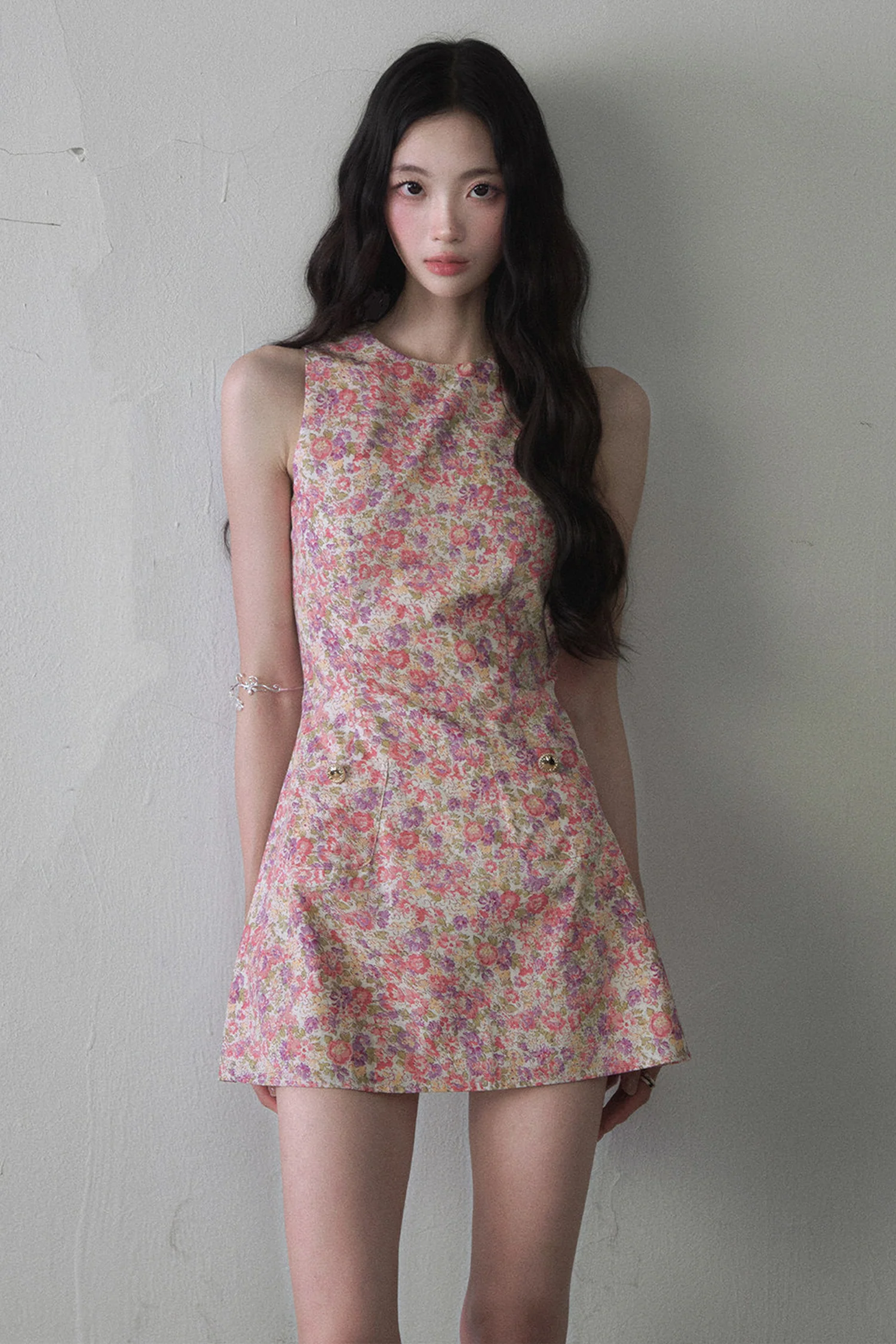 Oil Painting Floral Tank Dress - gxfjsh