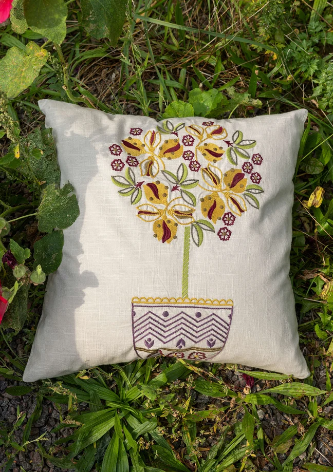 “Lemon tree” organic cotton cushion cover