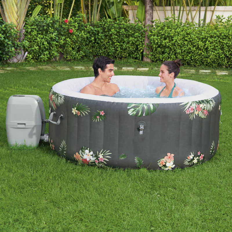 3 Person Inflatable Round Hot Tub with 110 AirJets
