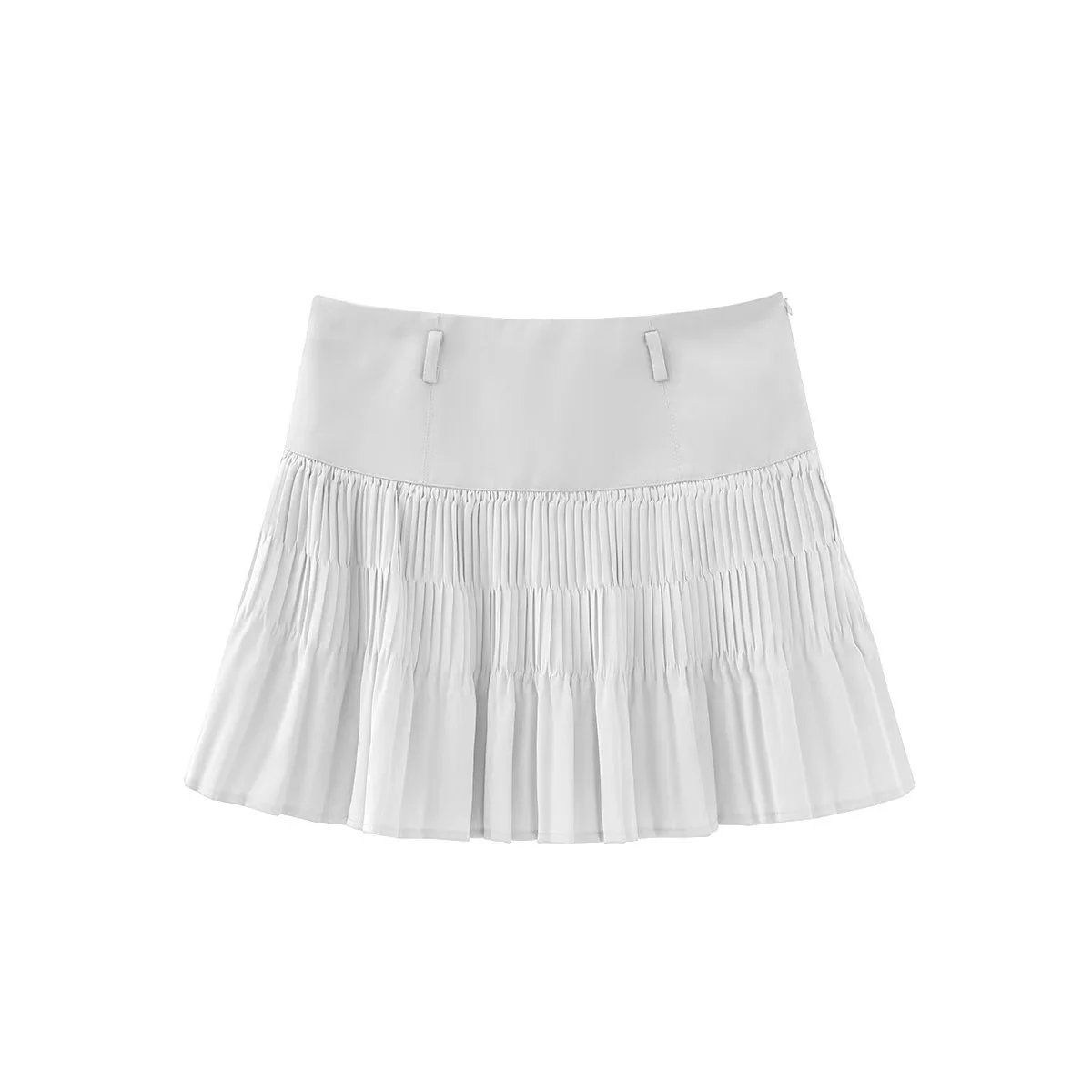 Pleated A-line mini skirt