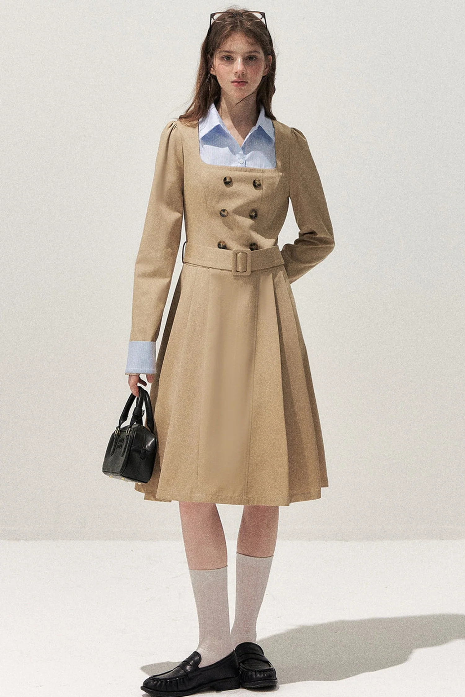 Retro Two-Piece Trench Dress - gxfjsh