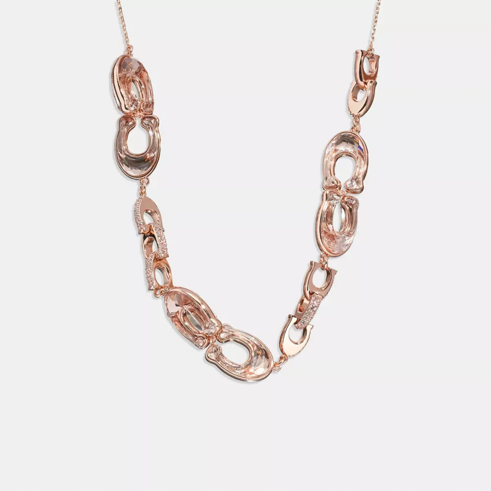𝐂𝐎𝐀𝐂𝐇® Faceted Crystal Signature Link Slider Necklace