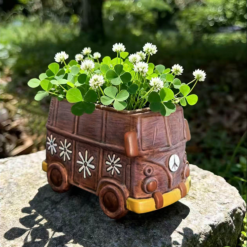 Bus Car Flowerpot Planter