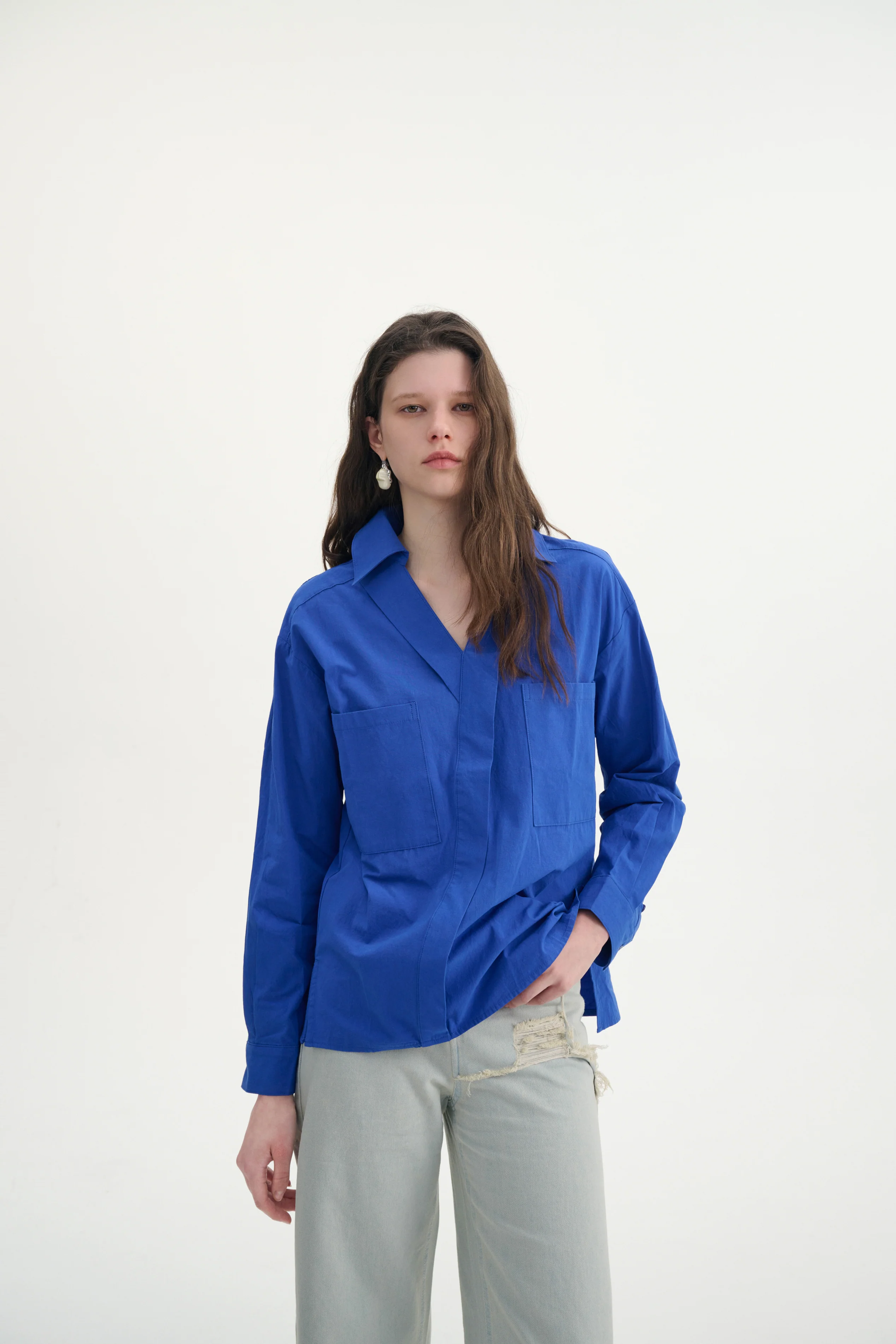Collared cotton shirt