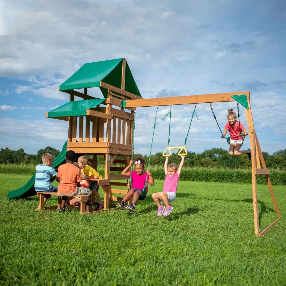 All Cedar Wood Playset Swing Set