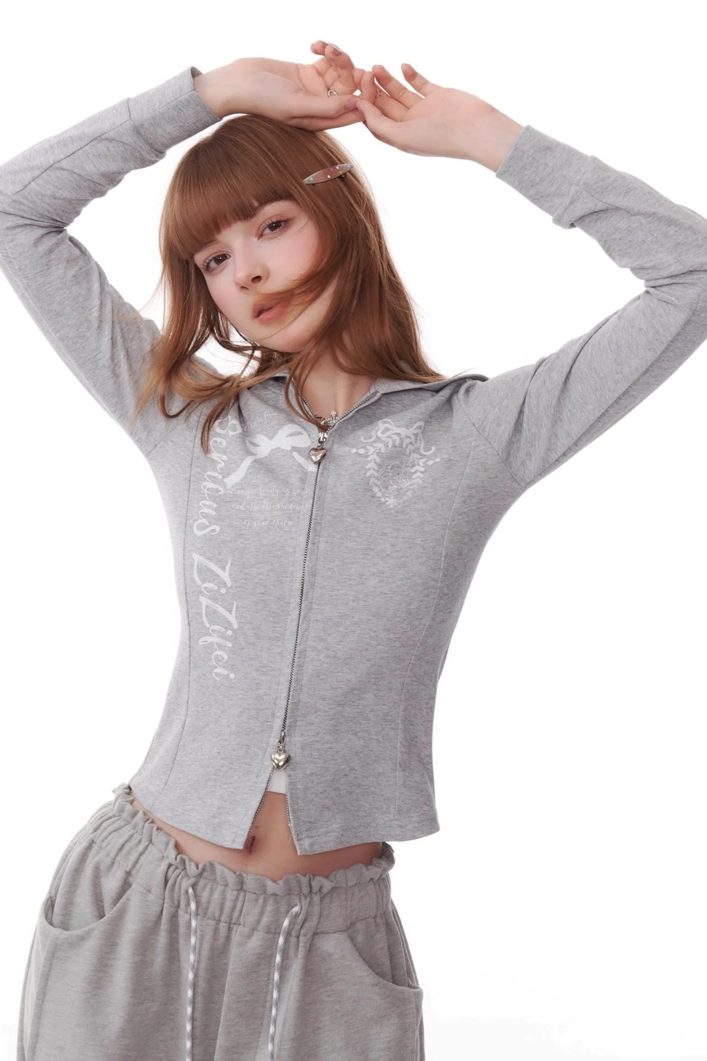 Retro Sports Cropped Zipper Sweatshirt