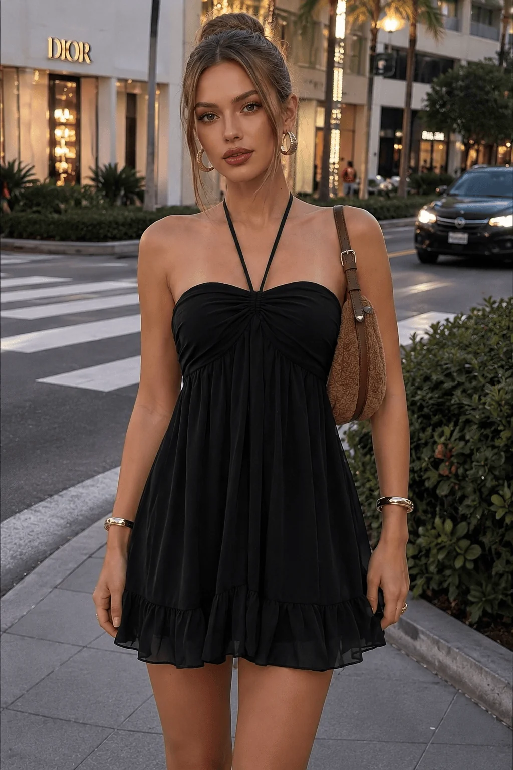 Minimalist Backless Curve Slip Dress - malitai