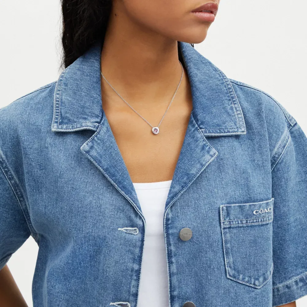 𝐂𝐎𝐀𝐂𝐇® Open Circle Stone Necklace