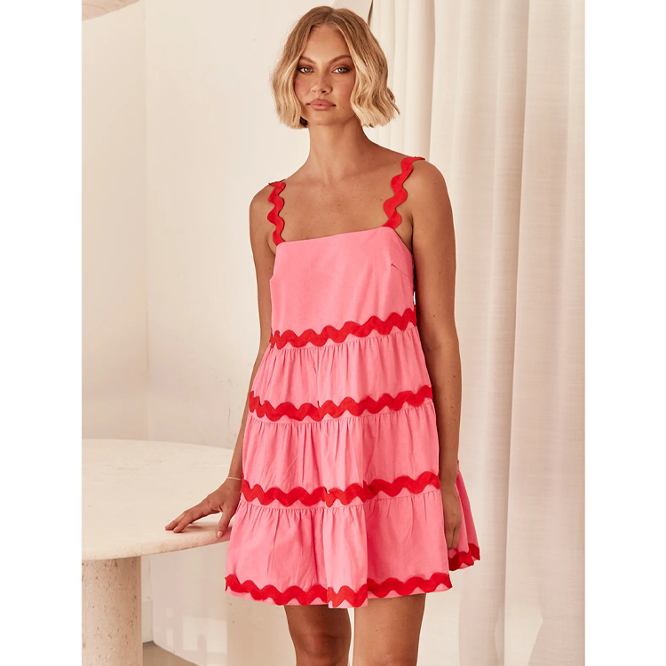 Sweet Wave Bandeau Sling Mini Dress