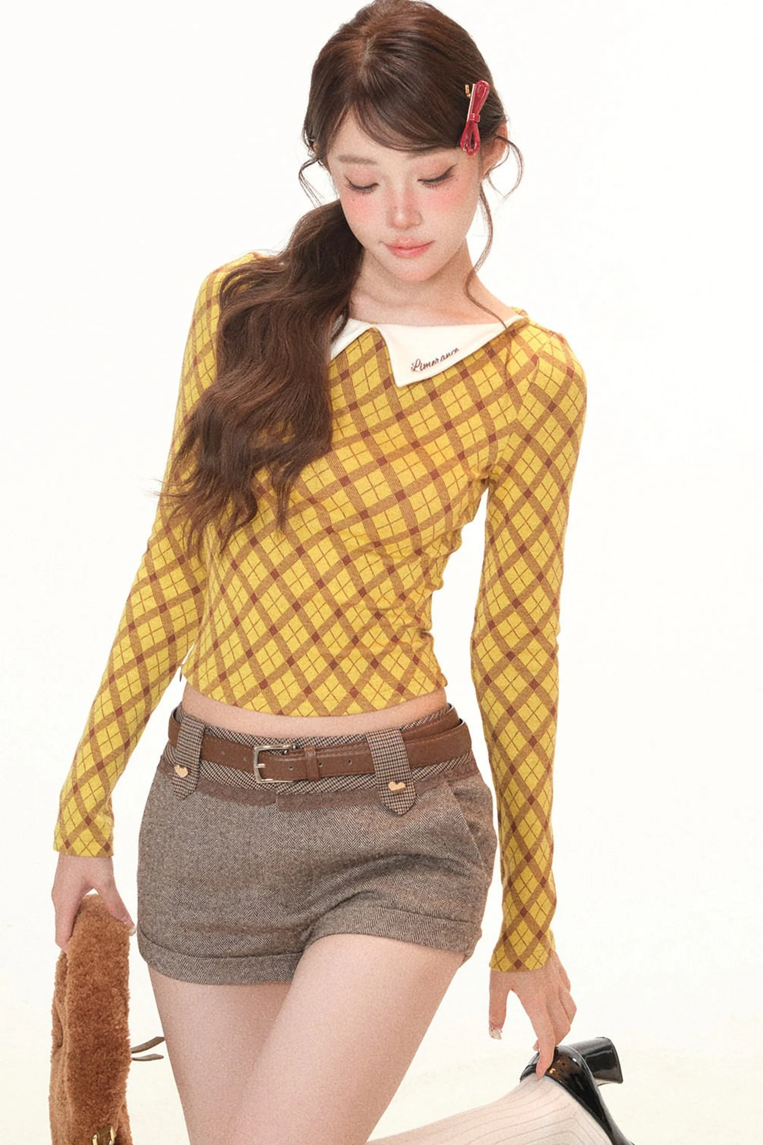 Autumn New Long Sleeve T-Shirt and Shorts Two-Piece Set - gxfjsh