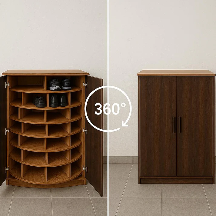 360°  rotating shoe rack