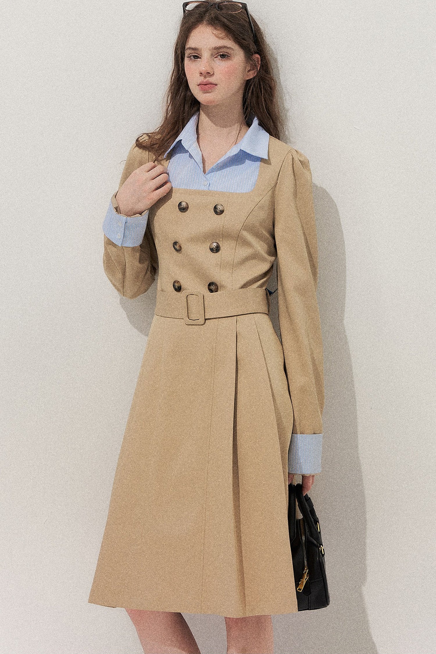 Retro Two-Piece Trench Dress - gxfjsh