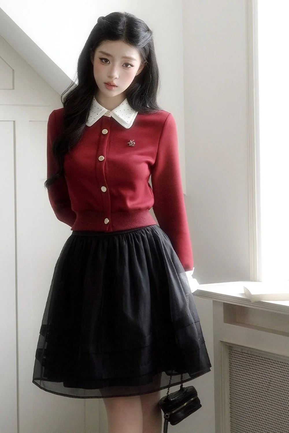 Long-Sleeve Collared Shirt - gxfjsh
