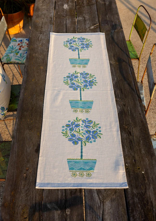 “Lemon tree” organic cotton table runner