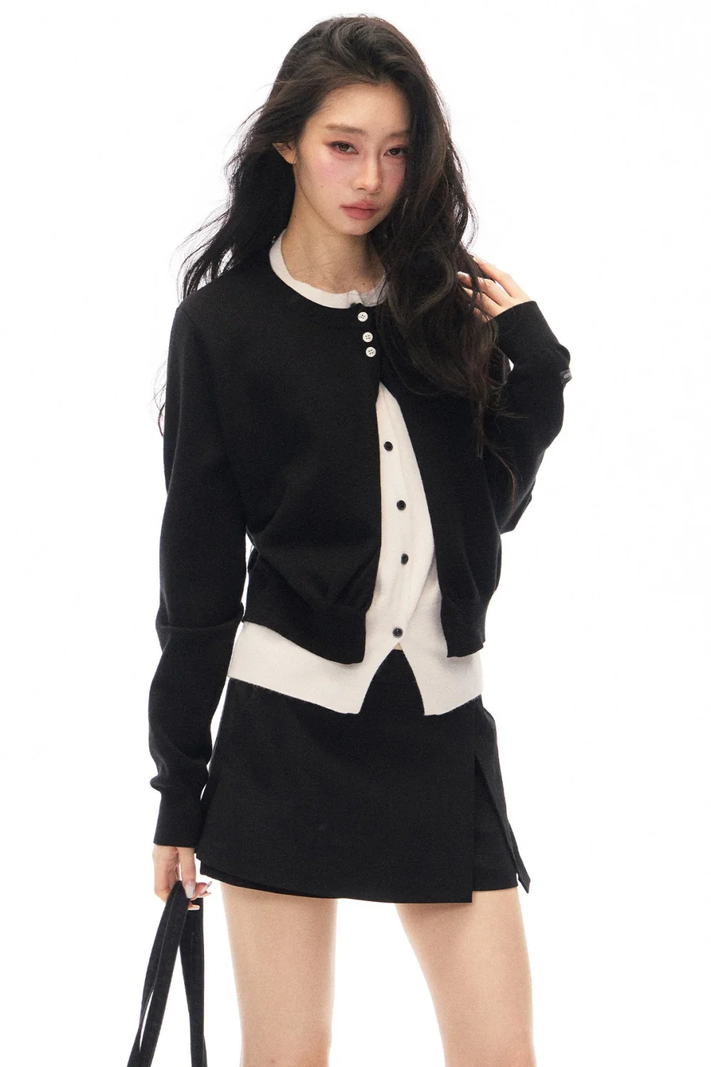 Knit Two-Piece Cardigan Jacket Set-Up - gxfjsh