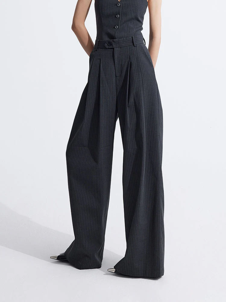 Striped Suit Wide Leg Pants