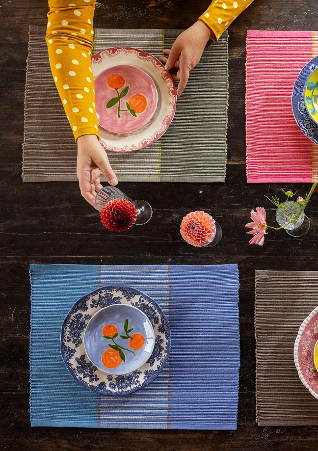 “Fence” organic cotton placemat