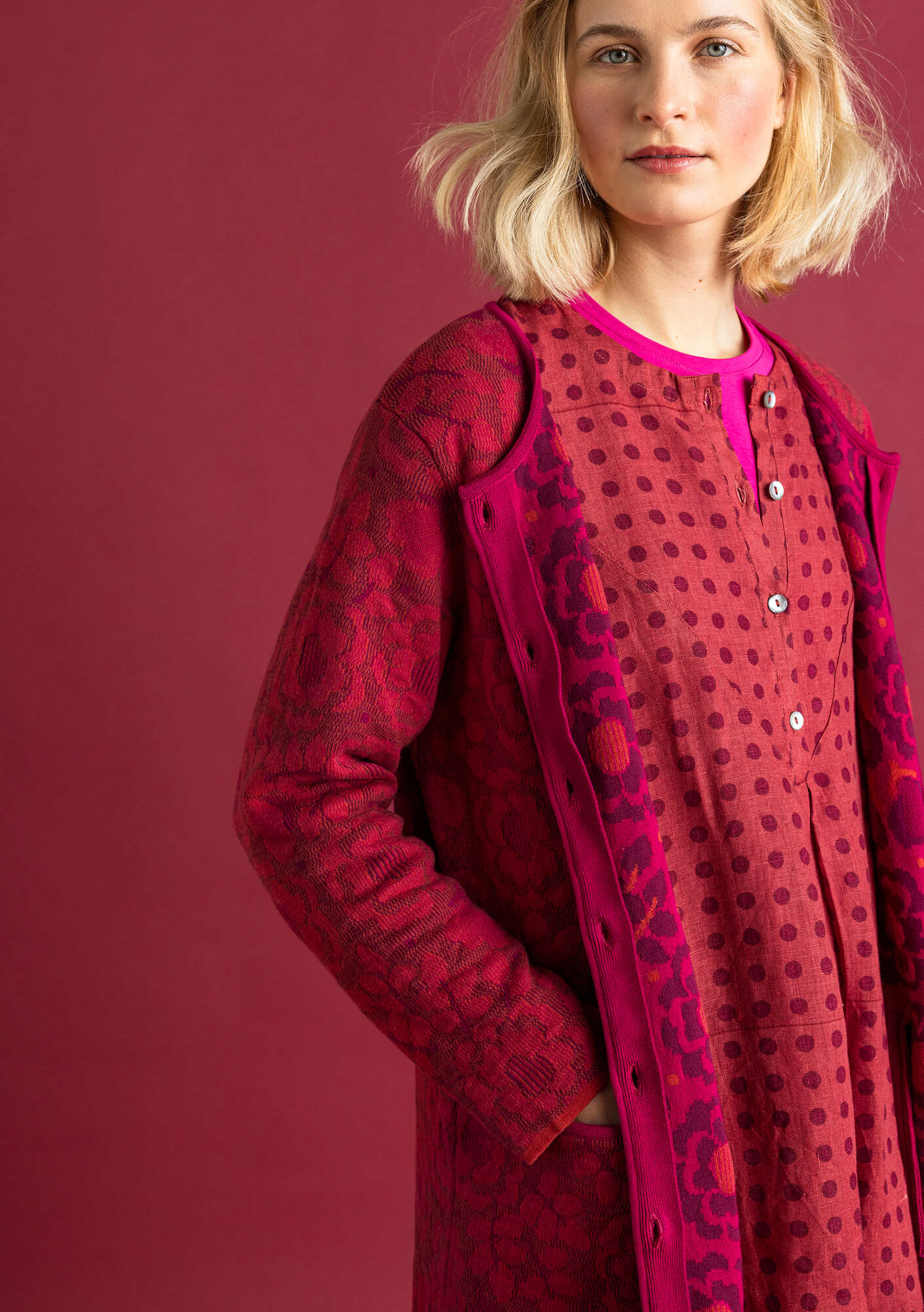 “Astrid” organic/recycled cotton coatigan