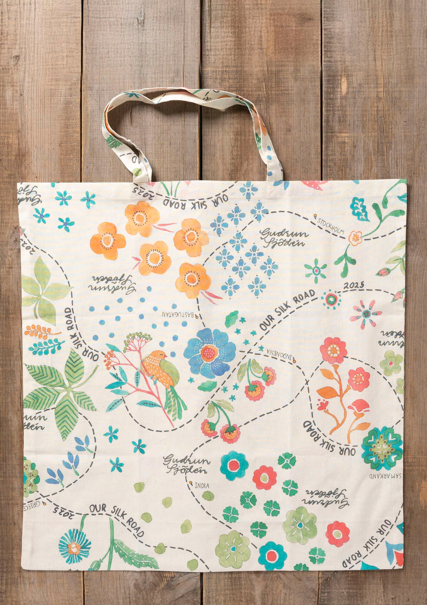 Organic cotton fabric tote bag L