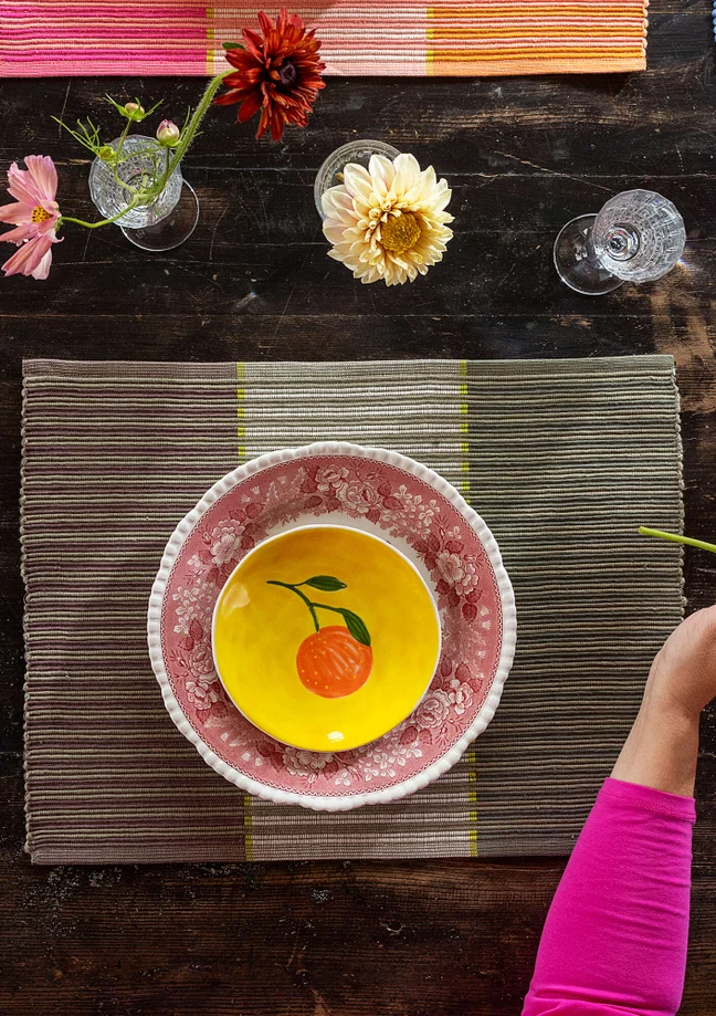 “Fence” organic cotton placemat