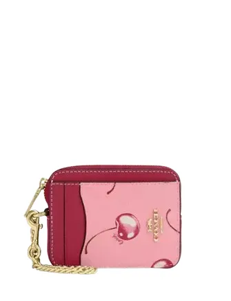 𝐂𝐎𝐀𝐂𝐇® Zip Card Case With Cherry Print