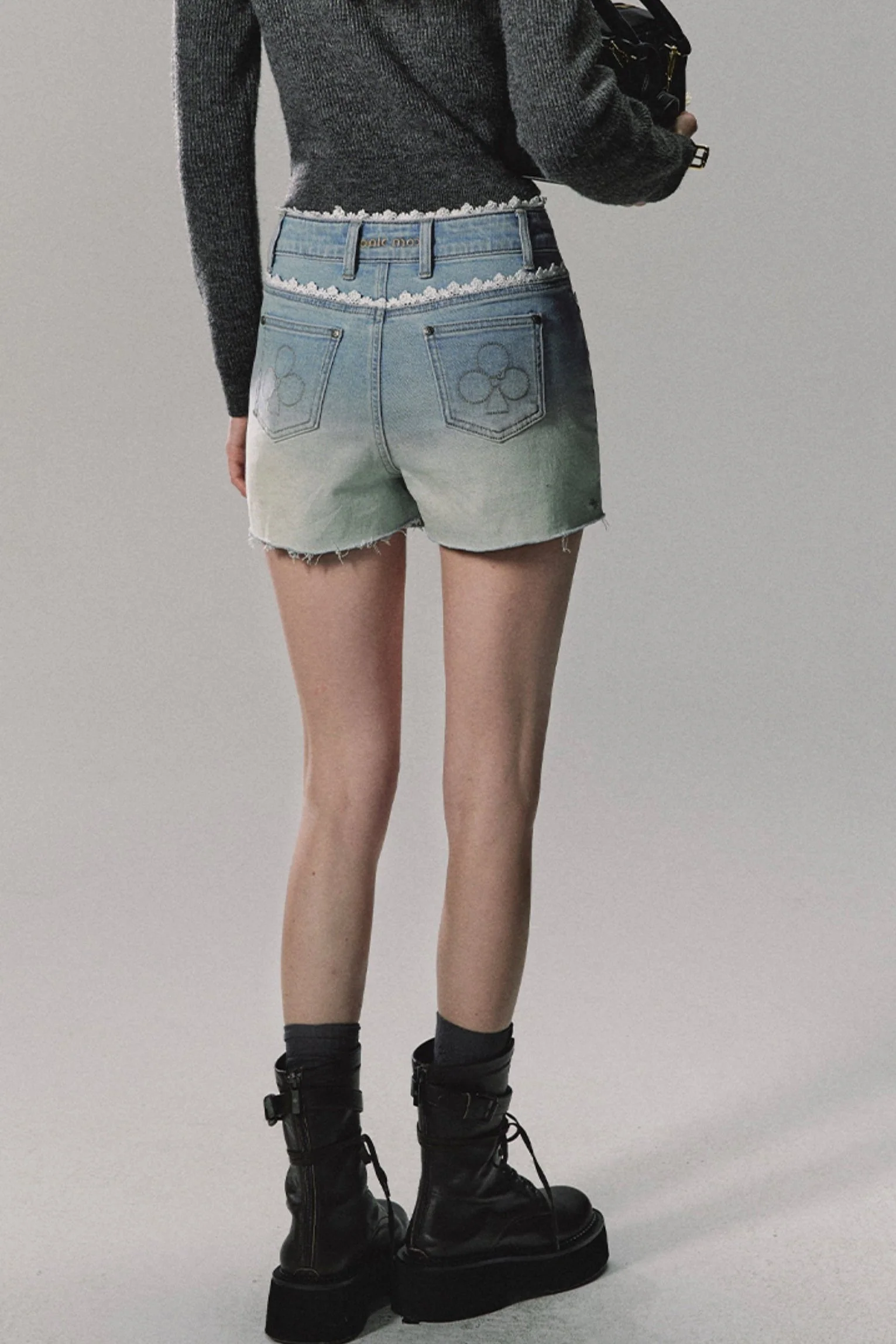 Blue Denim Gradient Skirt