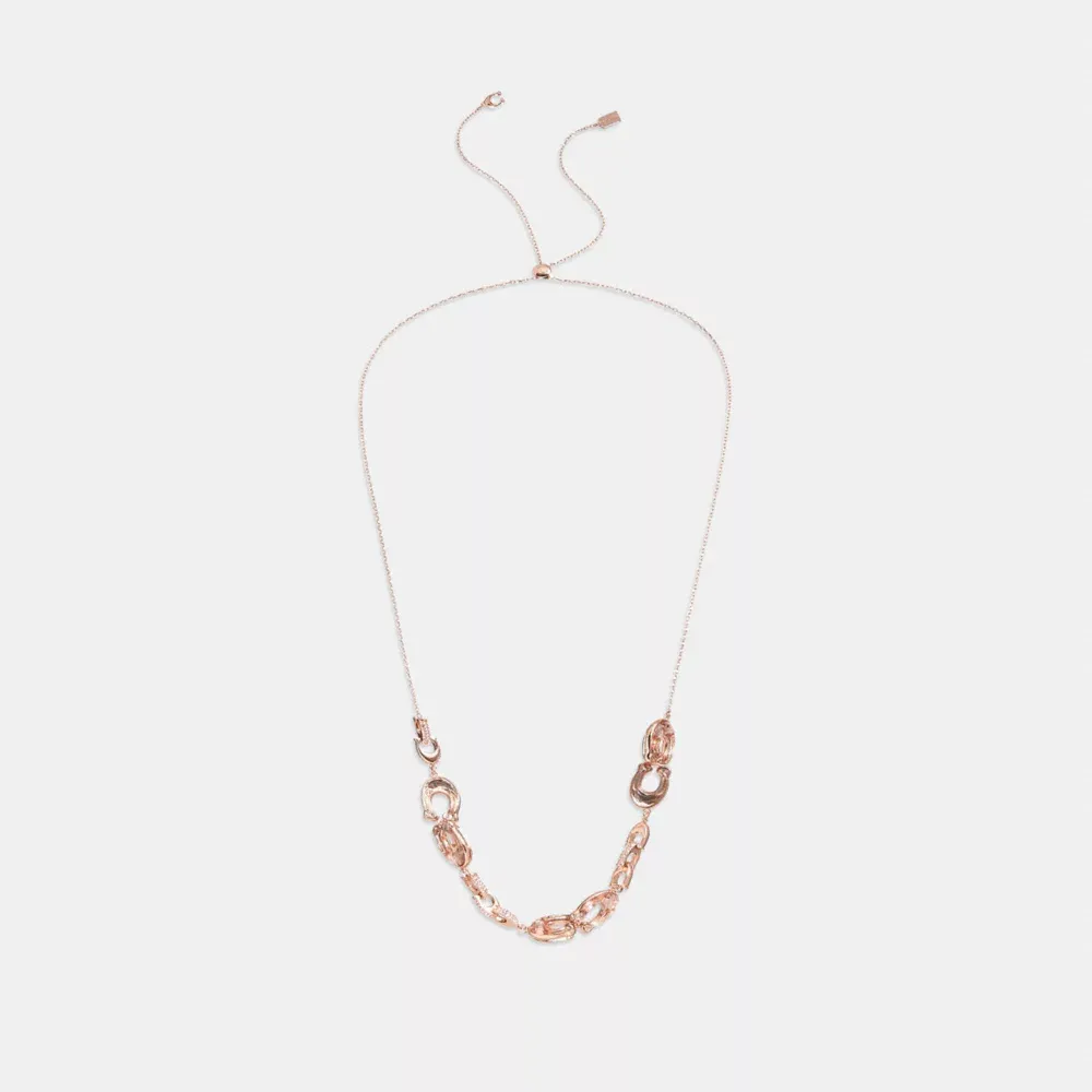𝐂𝐎𝐀𝐂𝐇® Faceted Crystal Signature Link Slider Necklace