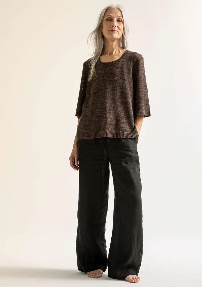 “Seraj” woven linen trousers