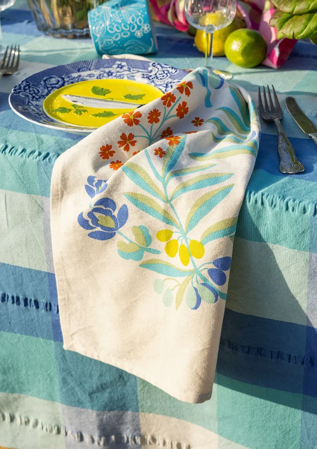 “Olives” organic cotton tea towel