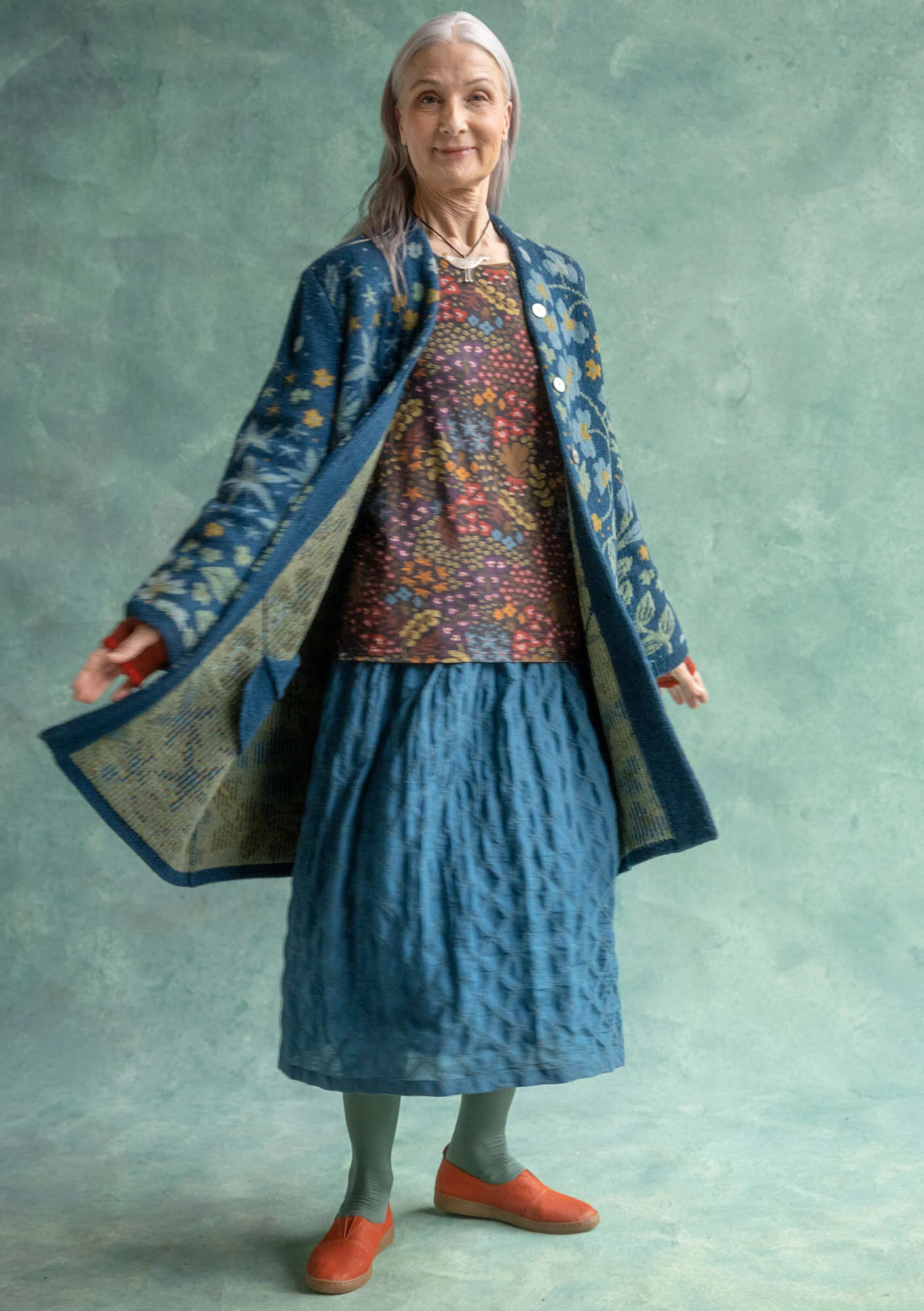 “Saga” recycled wool coatigan