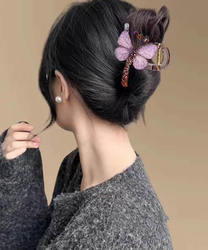 Chinese Style Green Acrylic Zircon Embroidery Butterfly Hairpin