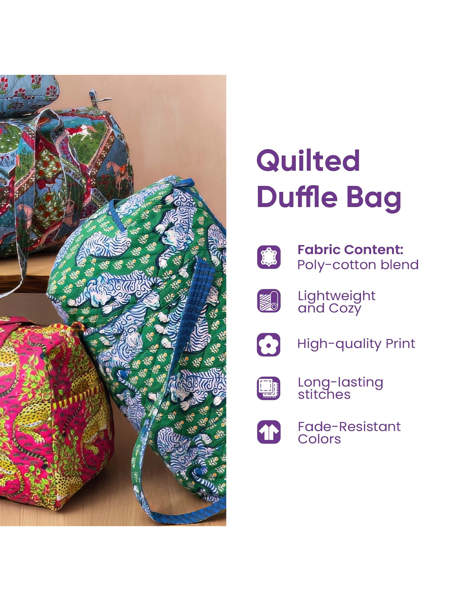 Beachfront Campervan Quilted Duffle Bag
