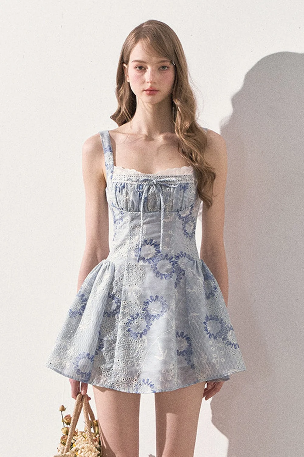 Floral Print Pleated Tie Waist Dress - gxfjsh