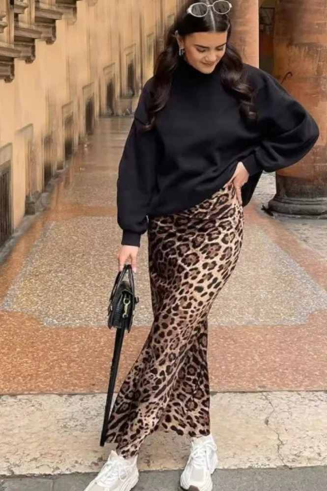 Elegant Draped Satin Midi Skirt