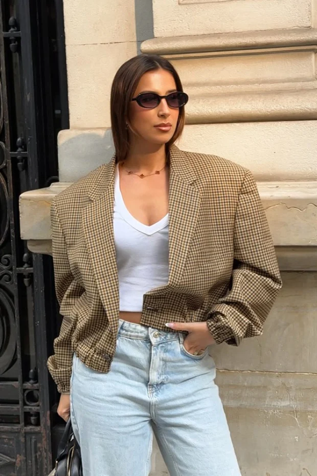 Timeless Plaid Relaxed Fit Blazer - malitai