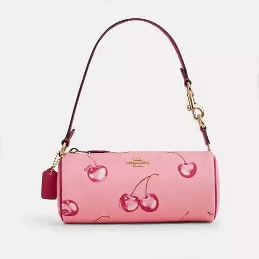 𝐂𝐎𝐀𝐂𝐇®  Barrel Bag With Cherry Print