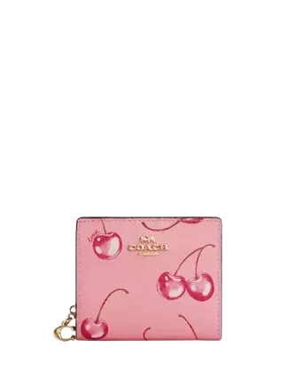 𝐂𝐎𝐀𝐂𝐇® Snap Wallet With Cherry Print