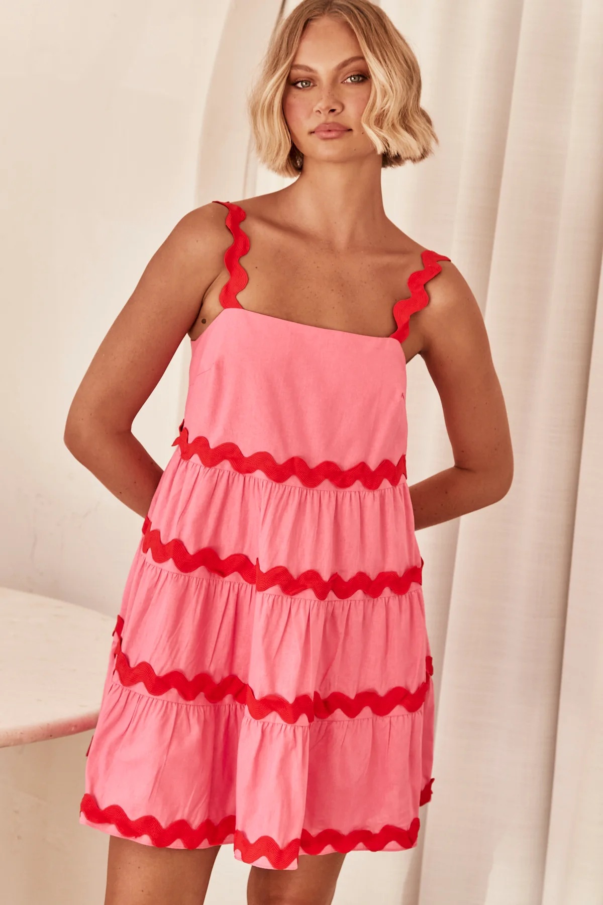Sweet Wave Bandeau Sling Mini Dress