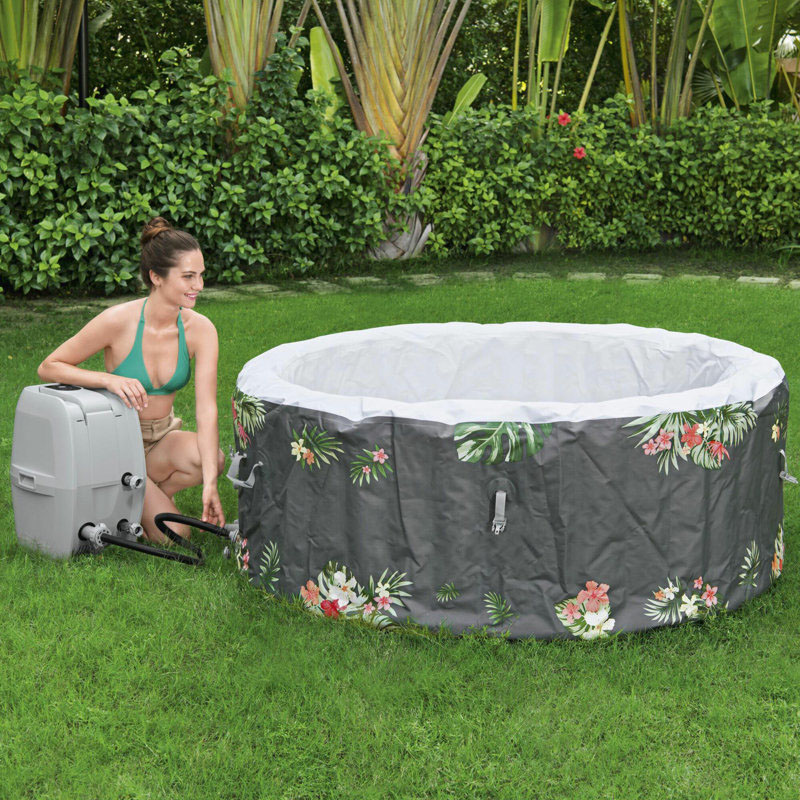 3 Person Inflatable Round Hot Tub with 110 AirJets