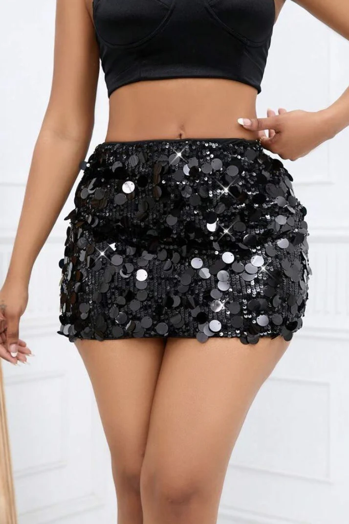 Sexy Sequin Pencil Mini Skirt