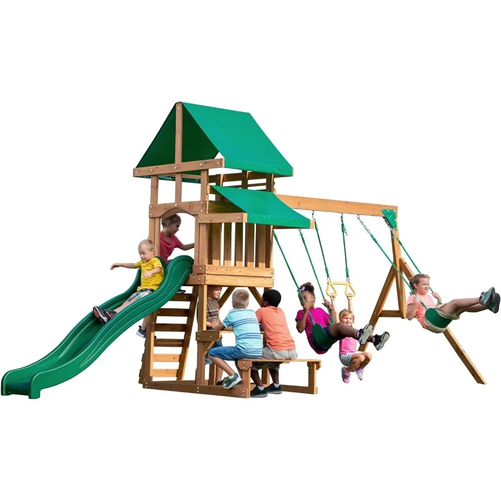 All Cedar Wood Playset Swing Set