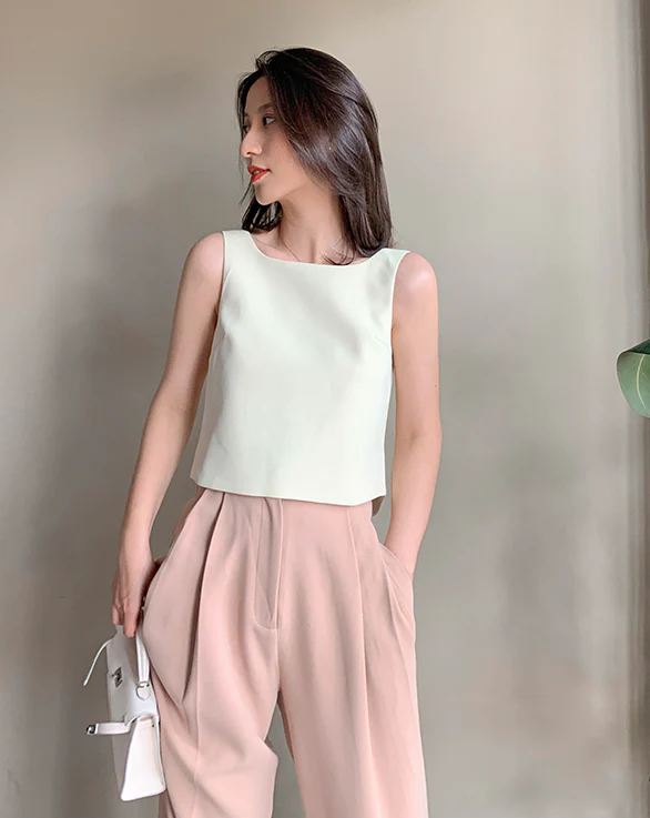 Back ribbon tops (White)