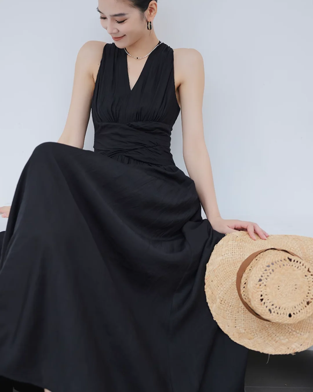 Elegant Draped Maxi Dress