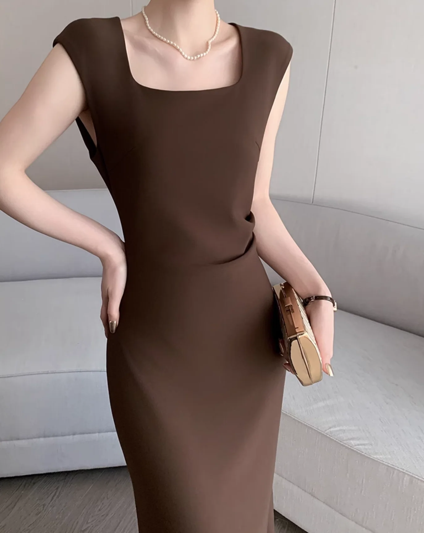 Sculpted Elegance Sleeveless Dress